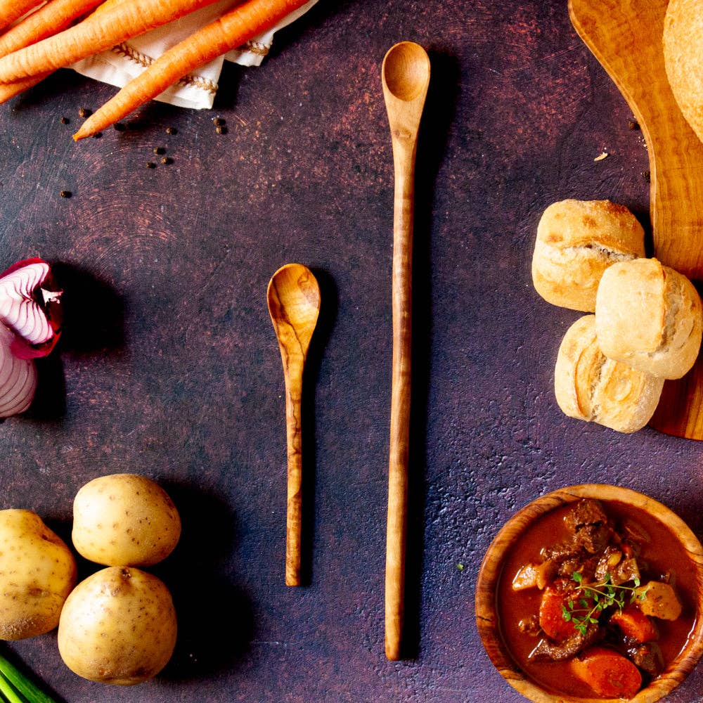 Thin Olive Wood Stirring Spoon