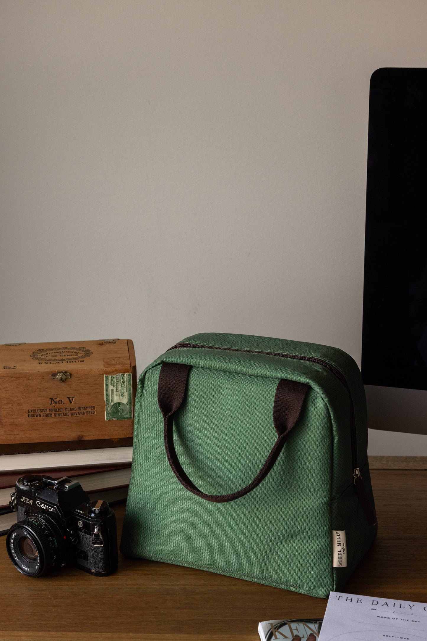 Lunch Tote, Green Diamond