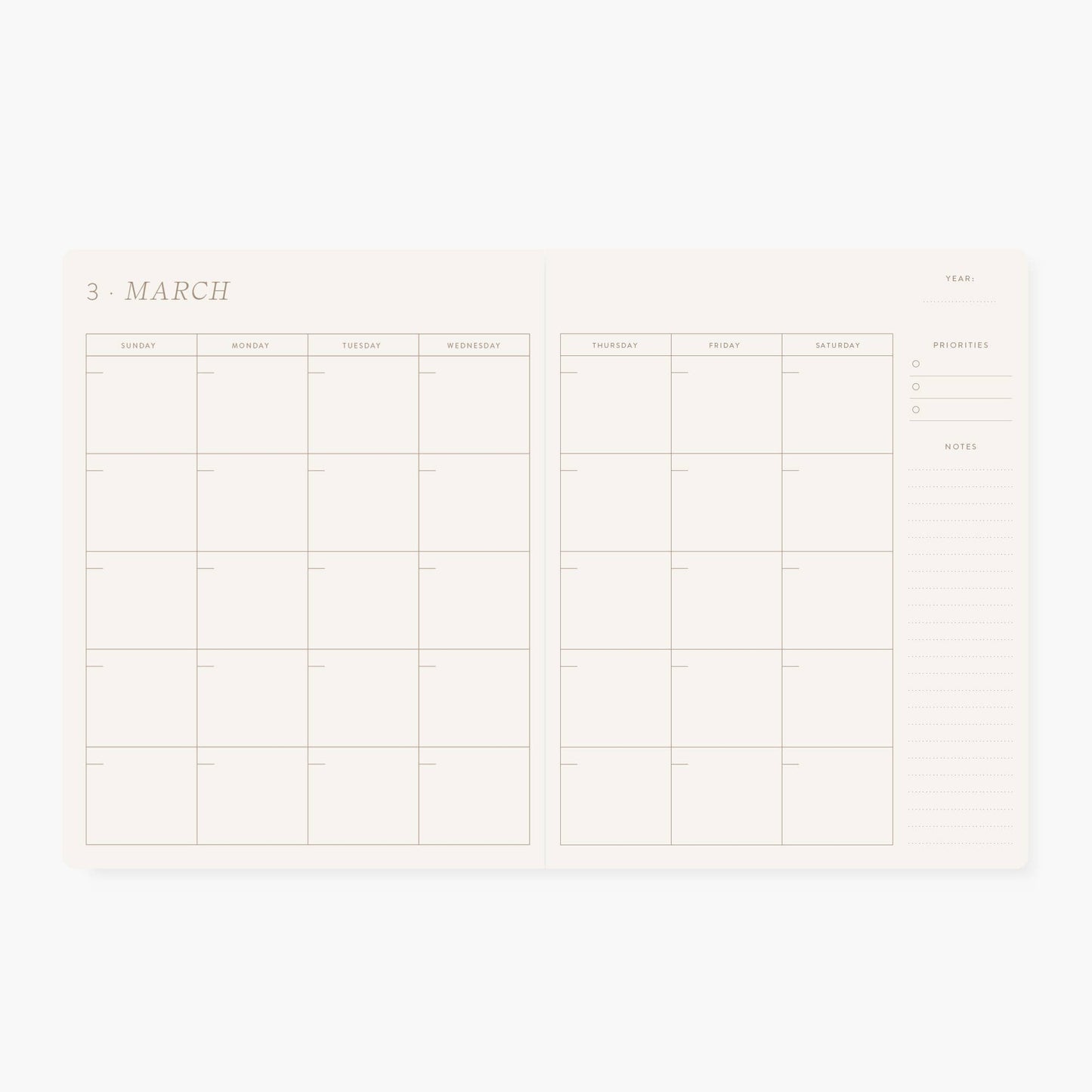 BLUE FLORAL | UNDATED MONTHLY PLANNER