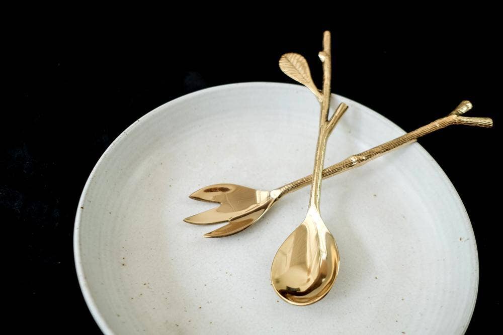 Brass Leaf Serving Piece