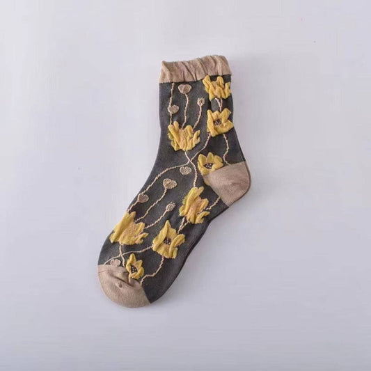 Rufia - Floral Knit Socks - Vintage & Stretchy