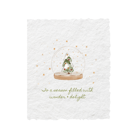 Snow Globe Christmas Tree | Winter Holiday Greeting Card