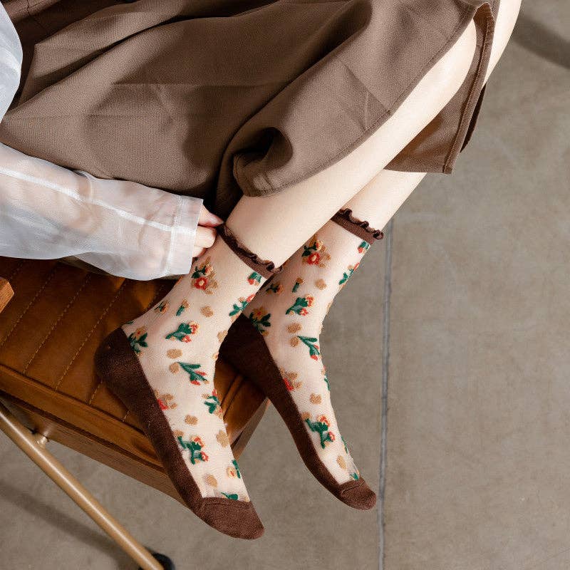 Rufia - Floral Pattern Summer Socks - Bohemian Design