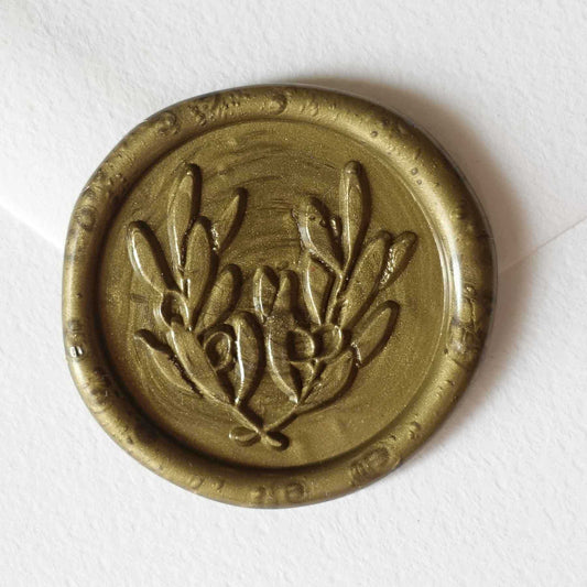 Olive Leaves Wax Seal Stamp & Handle