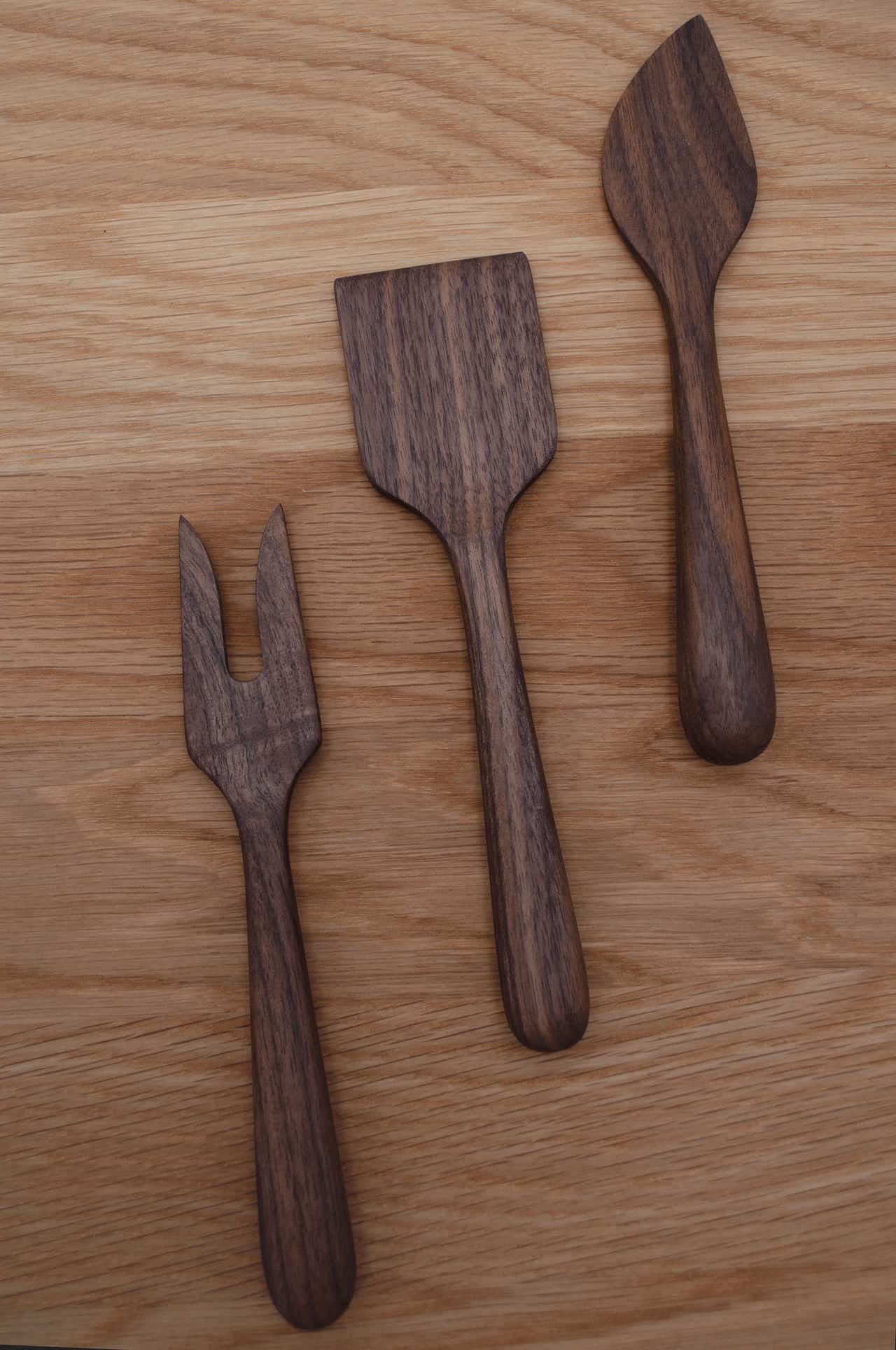 Walnut Wood Cheese Knives | Set of 3