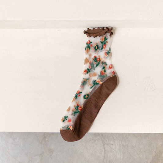 Rufia - Floral Pattern Summer Socks - Bohemian Design