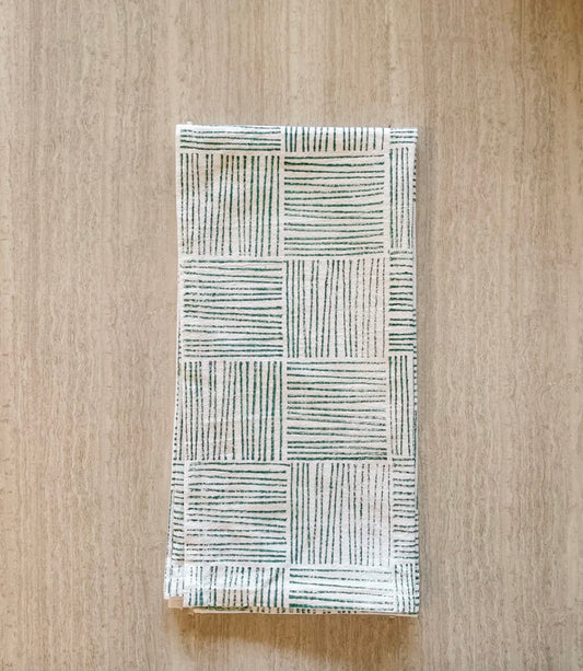 Striped Evergreen Tea Towel